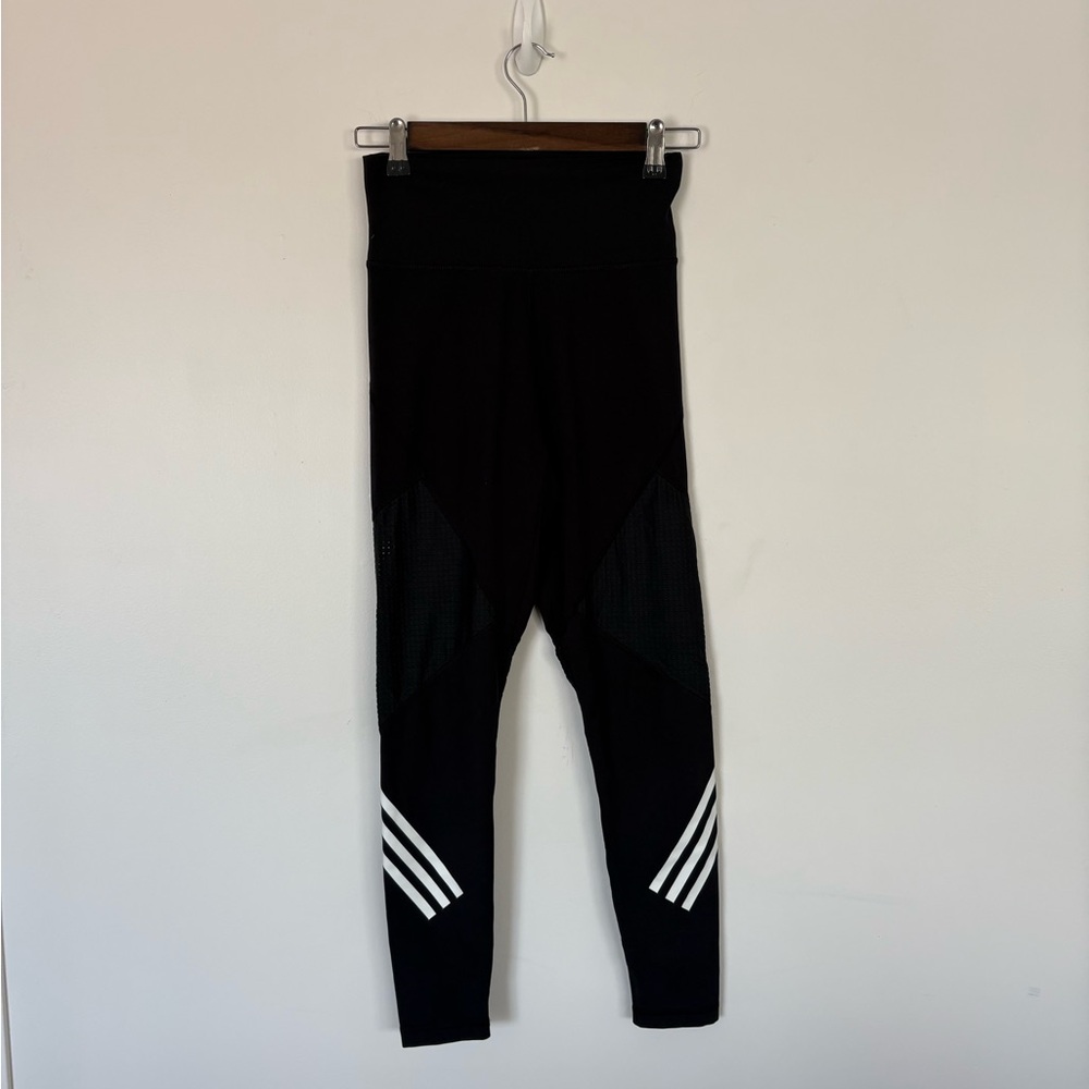 adidas Black Leggings with White Stripes